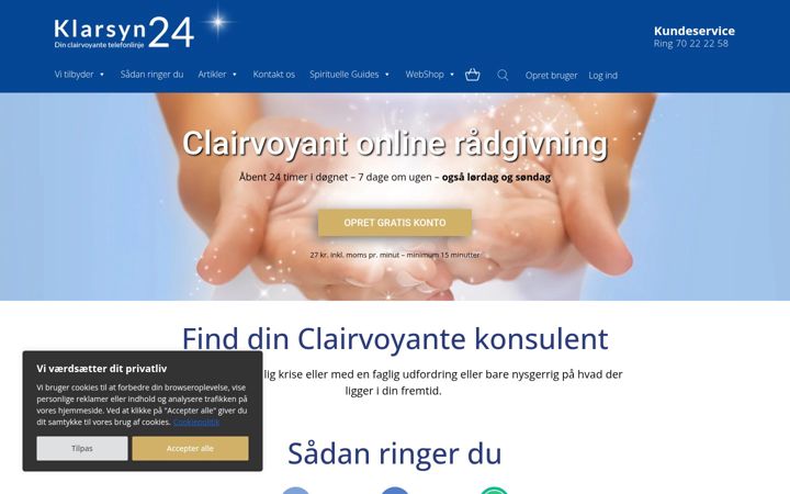 Screenshot of klarsyn24.dk