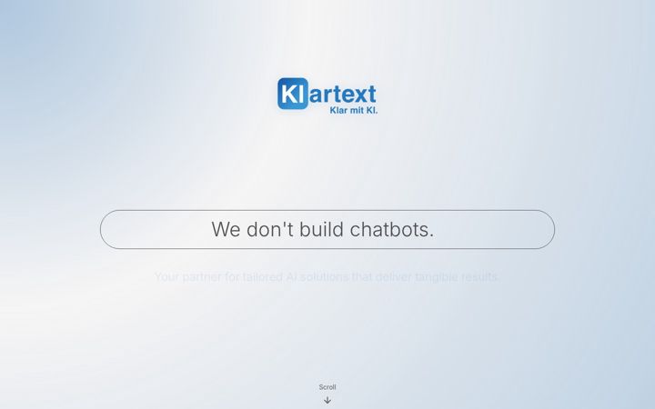 Screenshot of klartext-ai.com