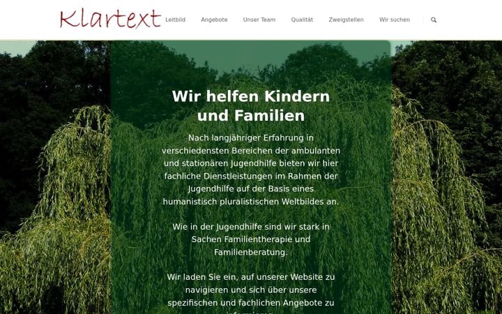 Screenshot of klartext-jugendhilfe.de