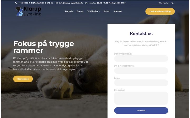 Screenshot of klarup-dyreklinik.dk