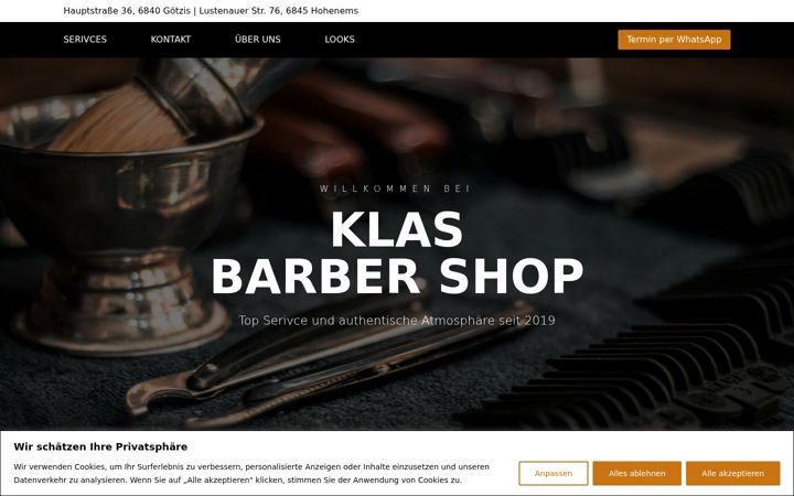Screenshot of klas-barbershop.at