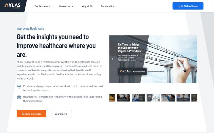 Screenshot of klasresearch.com