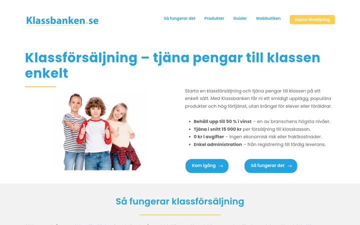 Screenshot of klassbanken.se