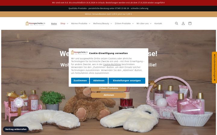 Screenshot of klassegeschenke.de