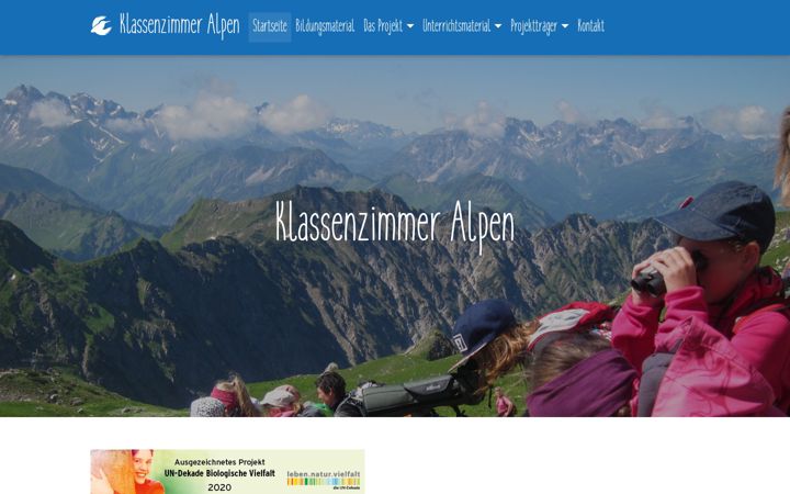 Screenshot of klassenzimmer-alpen.de