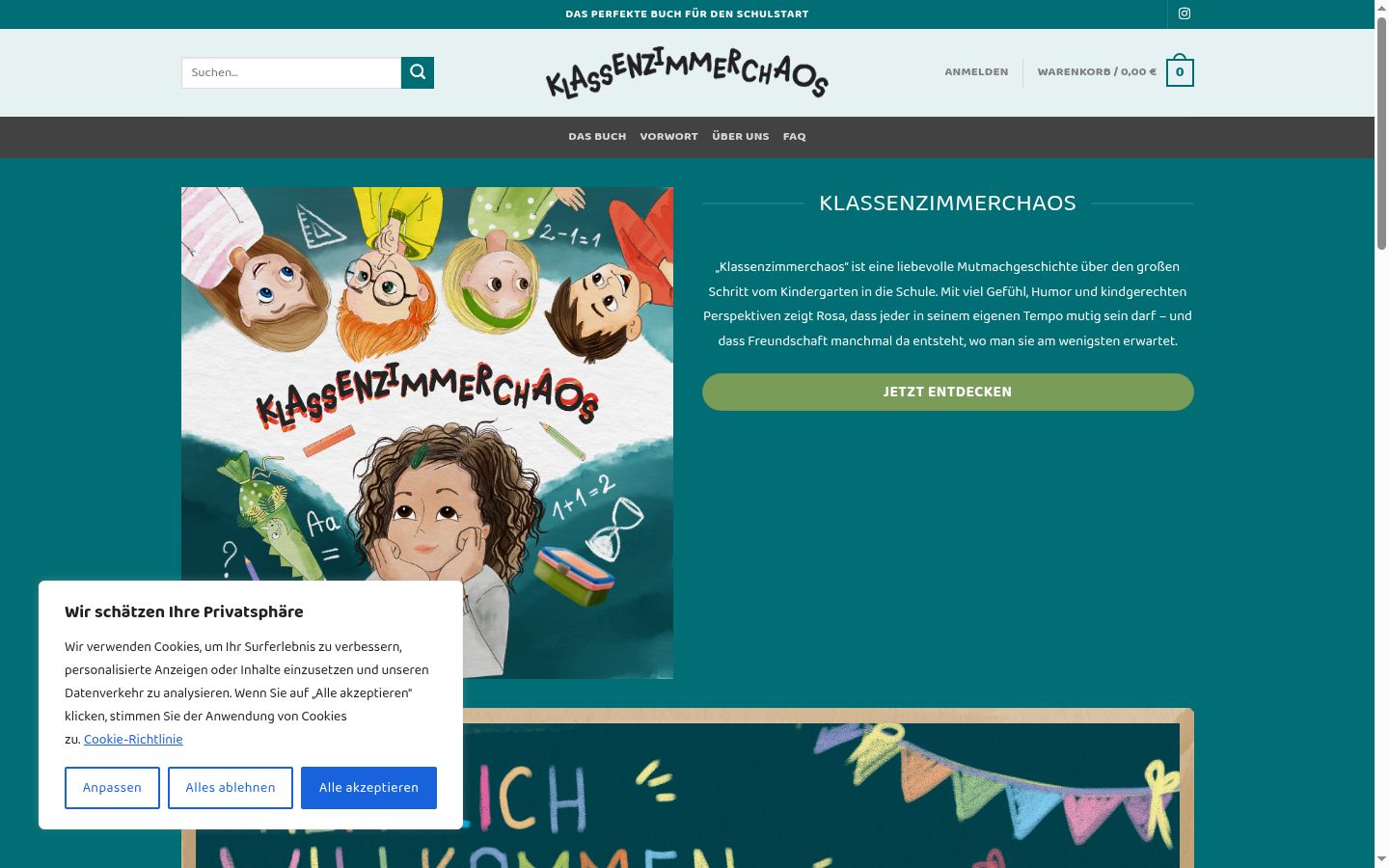 Screenshot del banner di consenso mostrato prima di qualsiasi interazione