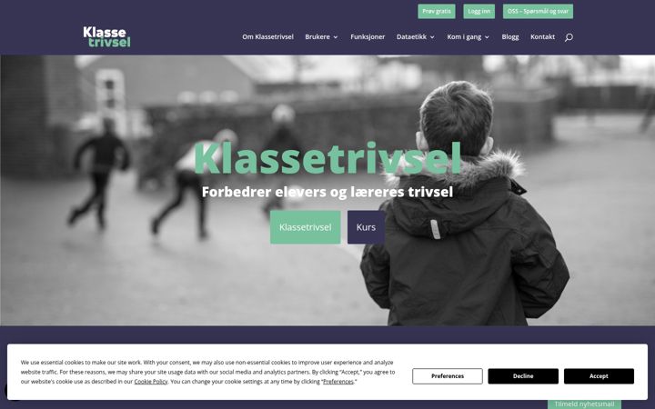 Screenshot of klassetrivsel.no