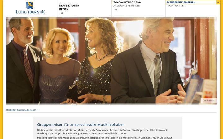 Screenshot of klassikradioreisen.com