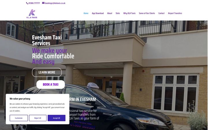 Screenshot of klataxis.co.uk