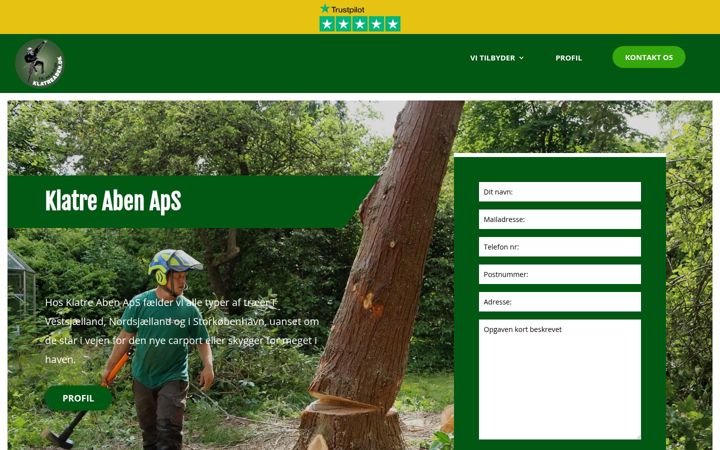 Screenshot of klatreaben.dk