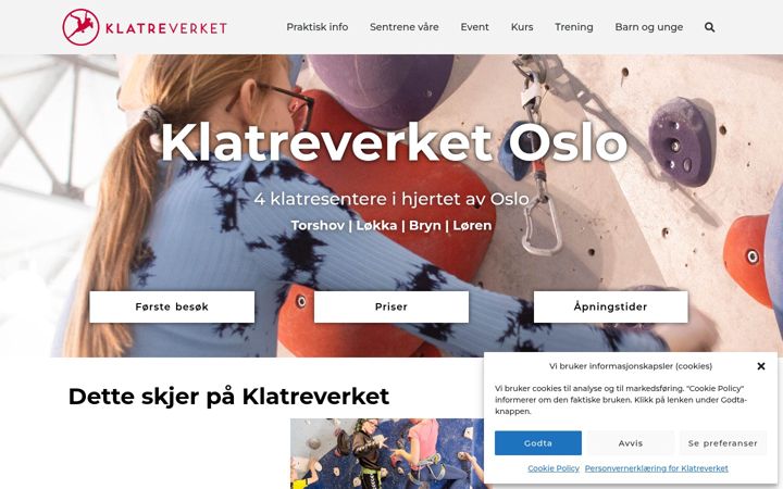 Screenshot of klatreverket.no