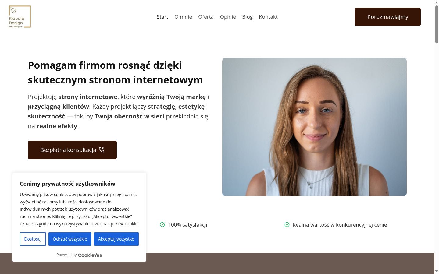 Képernyőkép a bármilyen interakció előtt megjelenő hozzájárulási bannerről
