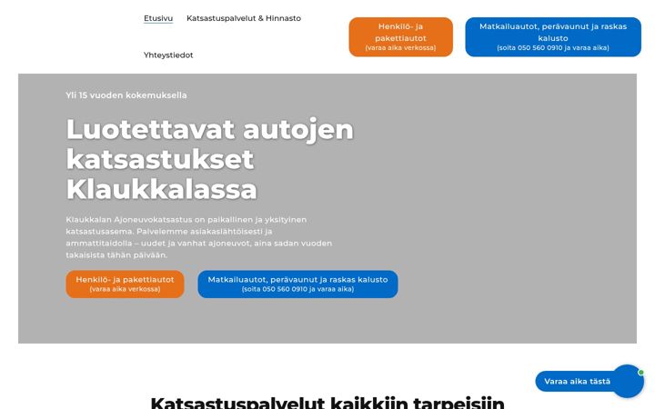 Screenshot of klaukkalanajoneuvokatsastus.fi
