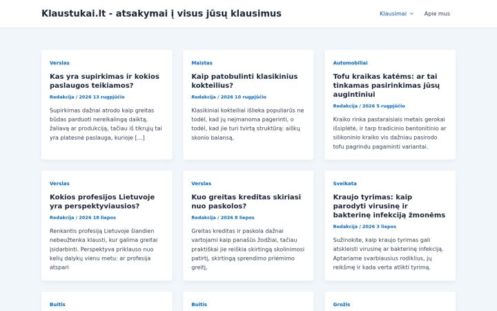 Screenshot of klaustukai.lt