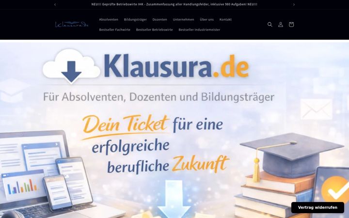 Screenshot of klausura.de
