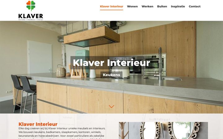 Screenshot of klaverinterieur.nl