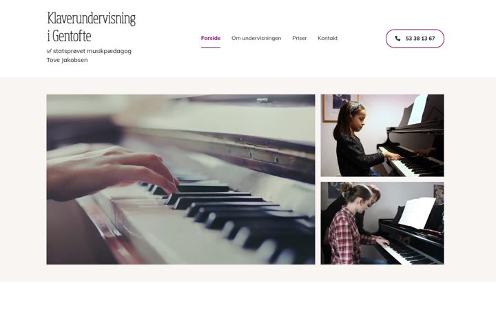 Screenshot of klaverundervisninggentofte.dk