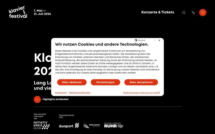 Screenshot of klavierfestival.de