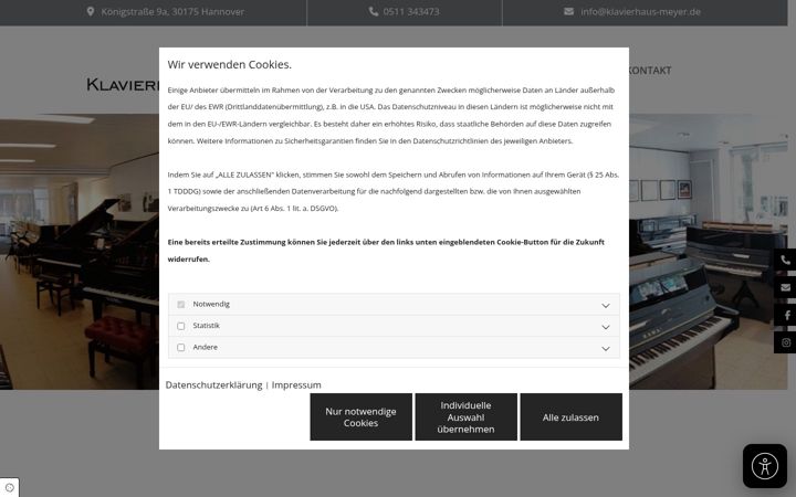 Screenshot of klavierhaus-meyer.de
