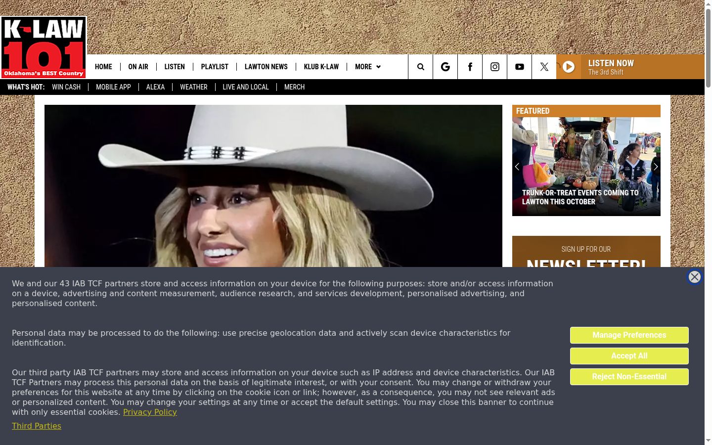 Screenshot of the consent banner shown before any interaction