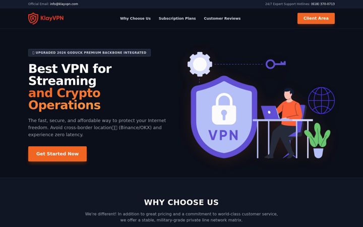 Screenshot of klayvpn.com