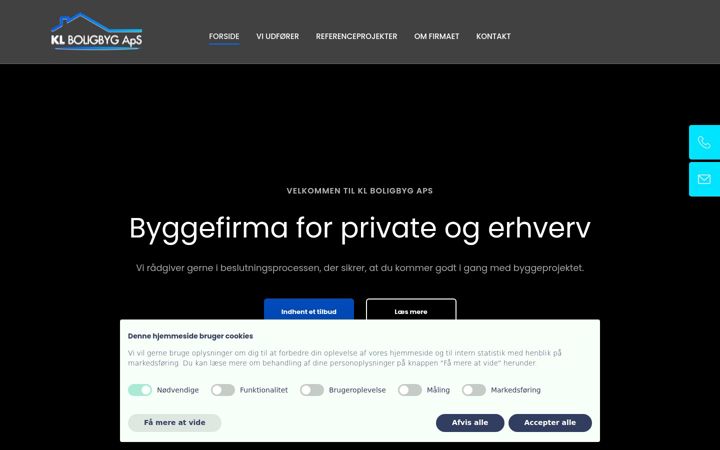 Screenshot of klboligbyg.dk