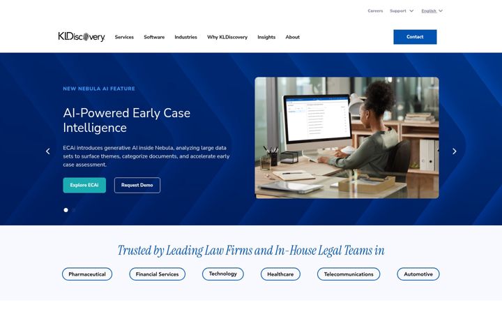 Screenshot of kldiscovery.com