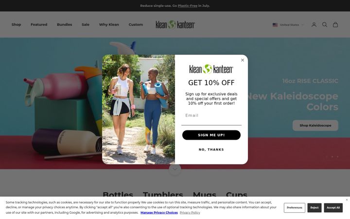Screenshot of kleankanteen.com