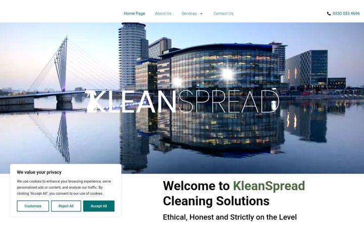 Screenshot of kleanspread.co.uk