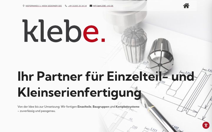Screenshot of klebe-ug.de