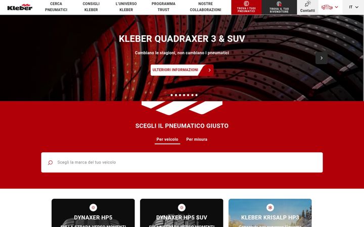 Screenshot of kleber.it