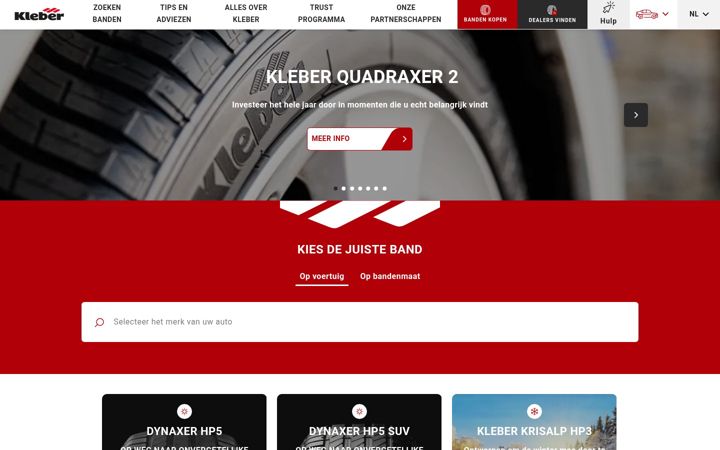Screenshot of kleber.nl