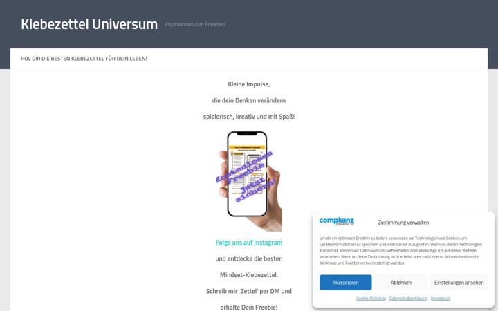 Screenshot of klebezettel.de