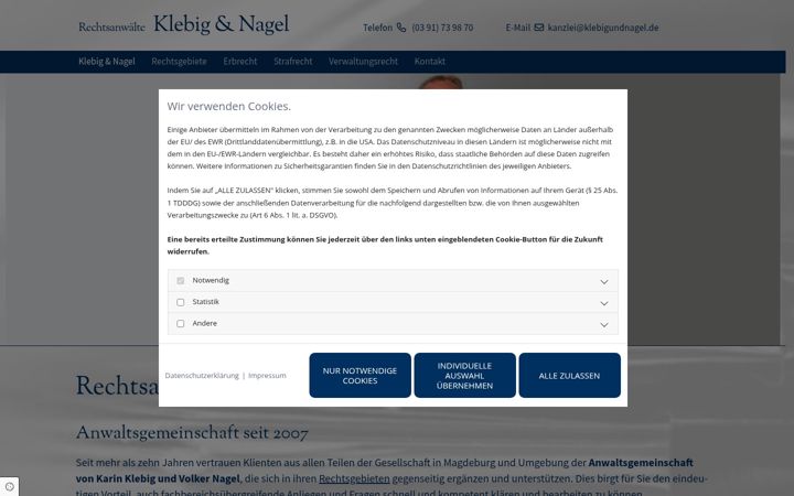 Screenshot of klebigundnagel.de