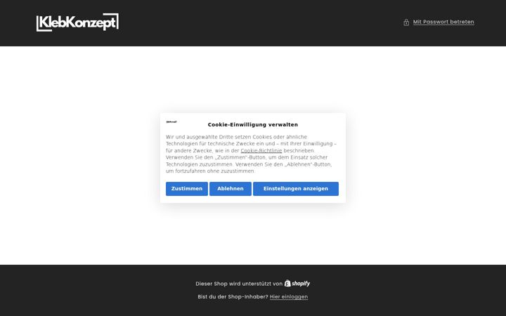 Screenshot of klebkonzept.de