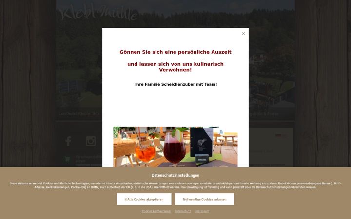 Screenshot of kleblmuehle.de