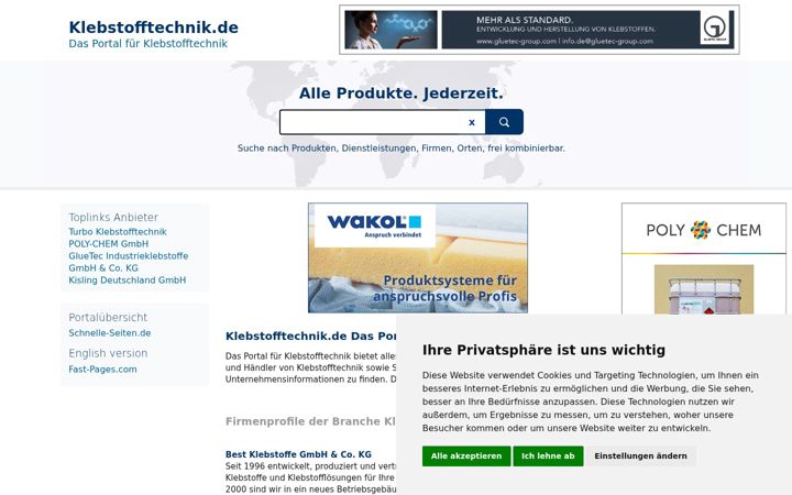 Screenshot of klebstofftechnik.de