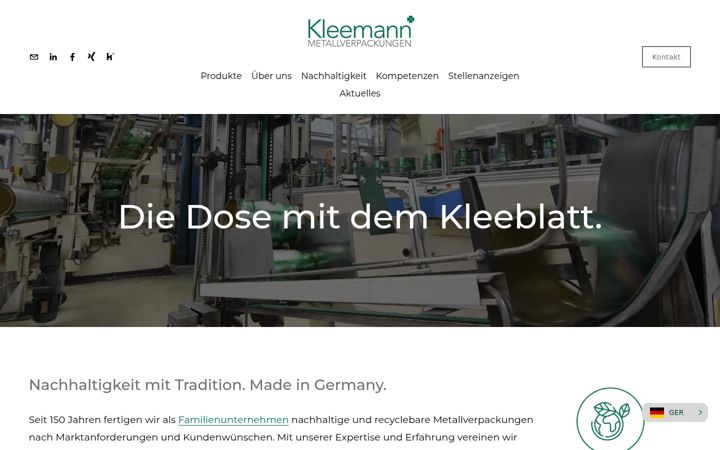 Screenshot of kleemann.de