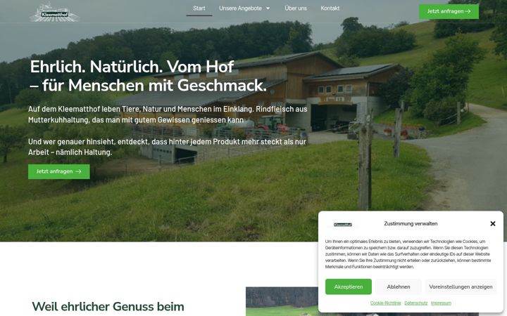 Képernyőkép: kleematthof.ch