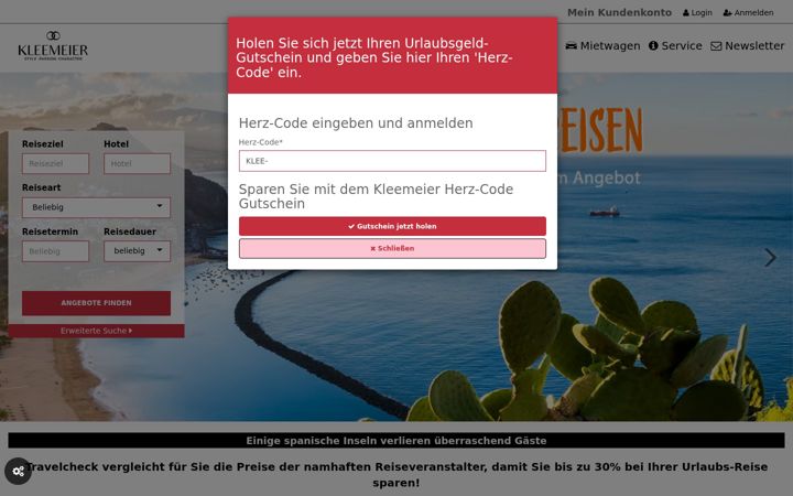 Screenshot of kleemeier-reisen.de