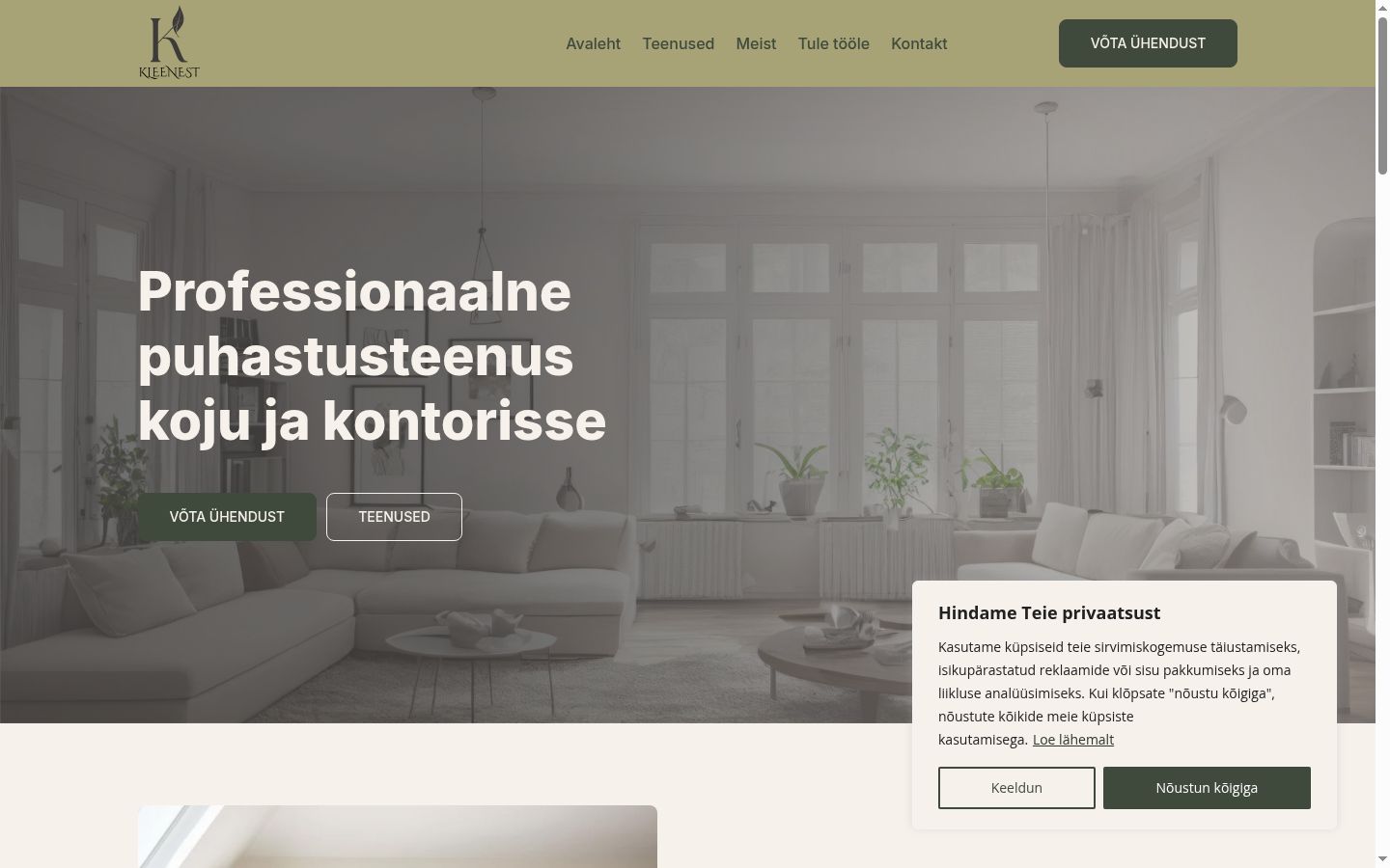 Screenshot of the consent banner shown before any interaction