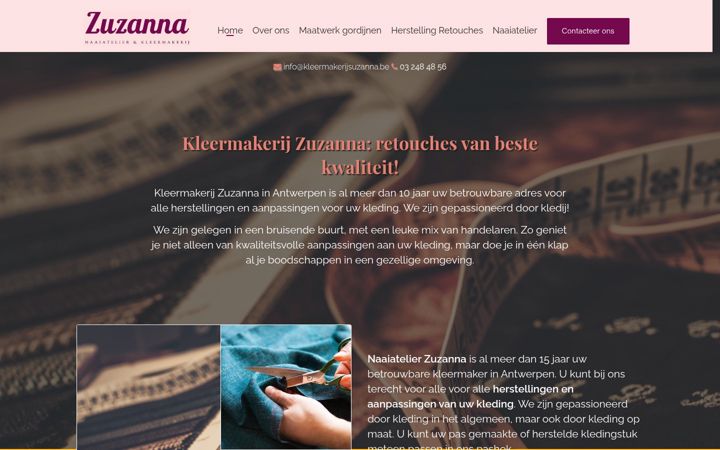 Screenshot of kleermakerijzuzanna.be
