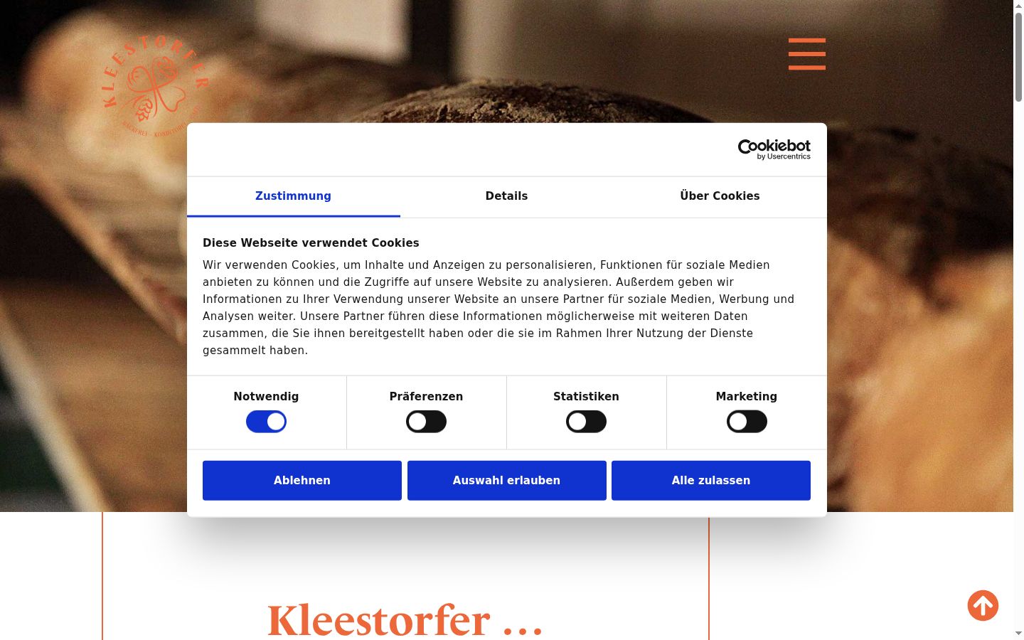 Ekraanipilt nõusolekubännerist, mida näidati enne mis tahes suhtlust