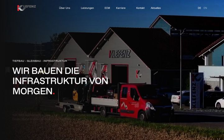 Screenshot of klefenz-tiefbau.de