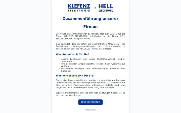 Screenshot of klefenz.com