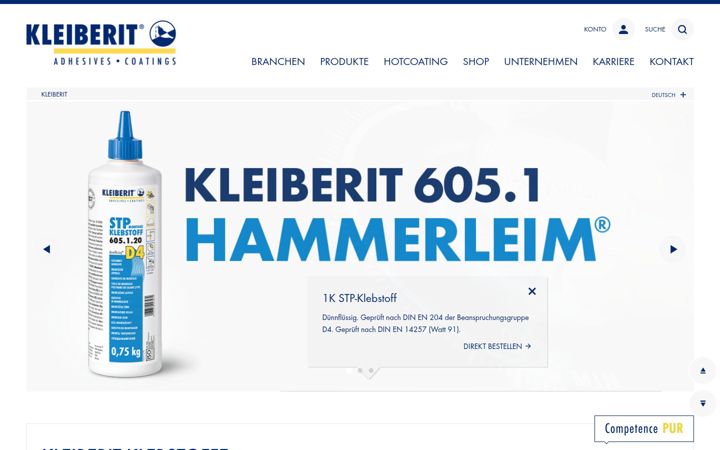 Screenshot stránky kleiberit.com