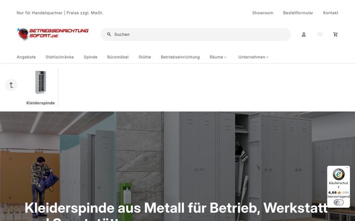 Screenshot of kleiderspinde.ch