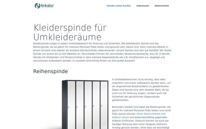 Screenshot of kleiderspinde.net