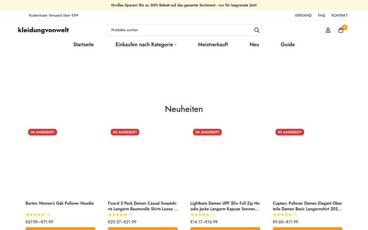 Screenshot of kleidungvonwelt.de