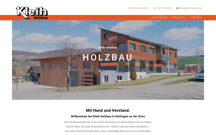 Screenshot of kleih-holzbau.de